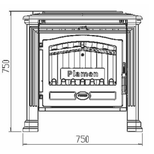 Дровяная печь Plamen TENA N эмалированная, черная 