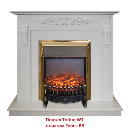 Электрокамин RealFlame Fobos Lux Brass 