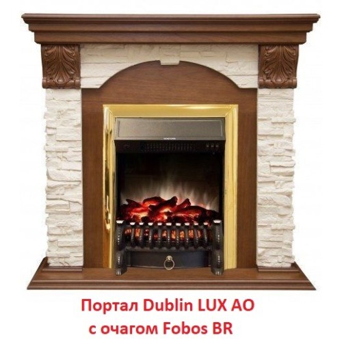 Электрокамин RealFlame Fobos Lux Brass 