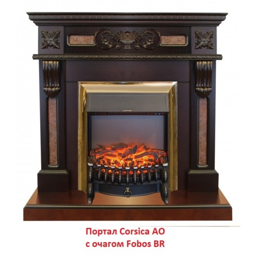 Электрокамин RealFlame Fobos Lux Brass 