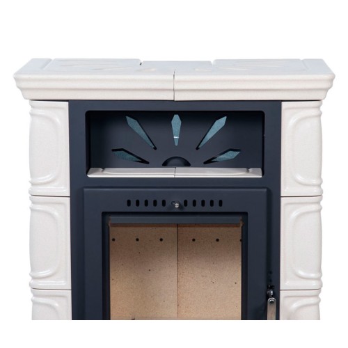 Дровяная печь THORMA BORGHOLM TOP, черный/керамика слоновая кость 