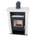 Дровяная печь THORMA BORGHOLM TOP, черный/керамика слоновая кость 