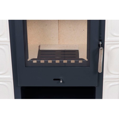 Дровяная печь THORMA BORGHOLM TOP, черный/керамика слоновая кость 