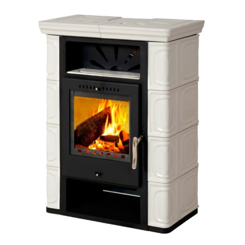 Дровяная печь THORMA BORGHOLM TOP, черный/керамика слоновая кость 