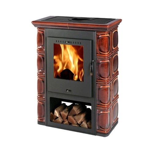 Дровяная печь THORMA BORGHOLM, черный/керамика темно-коричневая 