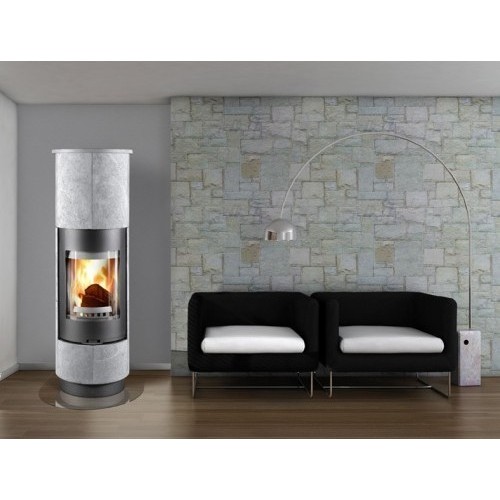 Дровяная печь THORMA DELIA Serpentino PLUS, черная, с аккумулирующими камнями 