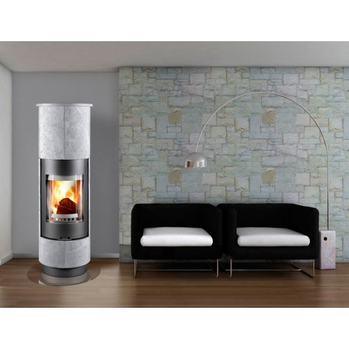 Дровяная печь THORMA DELIA Serpentino Standard, черная, с аккумулирующими камнями 