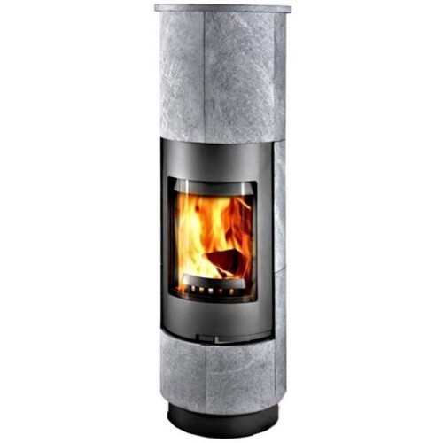 Дровяная печь THORMA DELIA Serpentino Standard, черная, с аккумулирующими камнями 