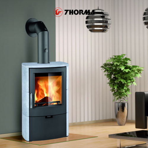 Дровяная печь THORMA FALUN, серая/стеатит 