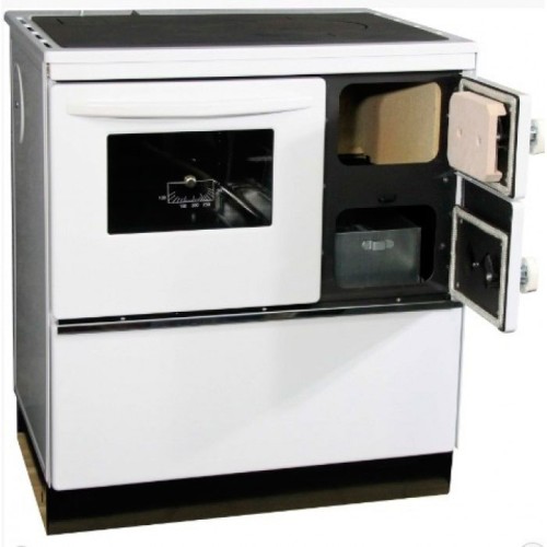 Дровяная печь THORMA OKONOM75/FIKO DELUXE, левая, белая 