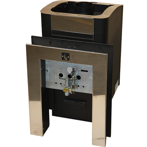 Дровяная печь Термофор 12 У антрацит (с газ.горелкой +портал) 