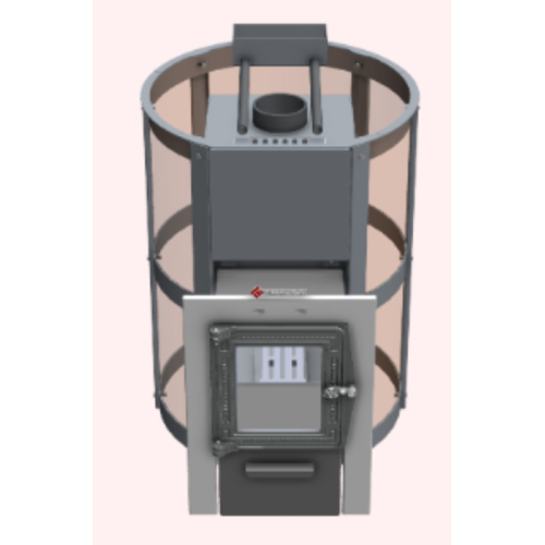 Дровяная печь TMF Кольчуга 14-18 (чугунная дверца со стеклом+парогенератор) 