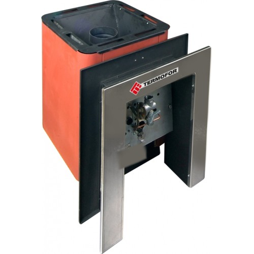 Дровяная печь Термофор Колибри 9 У терракота (с газ.горелкой +портал) 