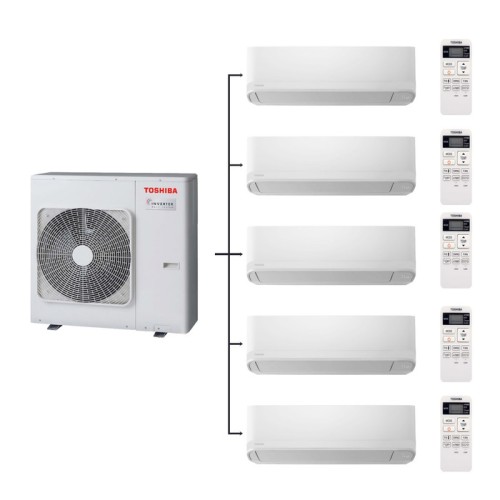 Наружный блок мультисплит системы Toshiba RAS-5M34U2AVG-E/RAS-B07J2KVG-E*5шт 