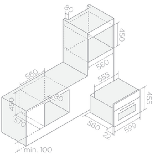 ELICA Духовой шкаф VIRTUS COMBI STEAM MW 645 TFT BL