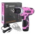 Дрель аккумуляторная DEKO GCD 12 DU3 PINK SET2 12v 1*1.5Ah Li-Ion   063-4171