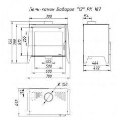 Дровяная печь ЭКОКАМИН БАВАРИЯ 12