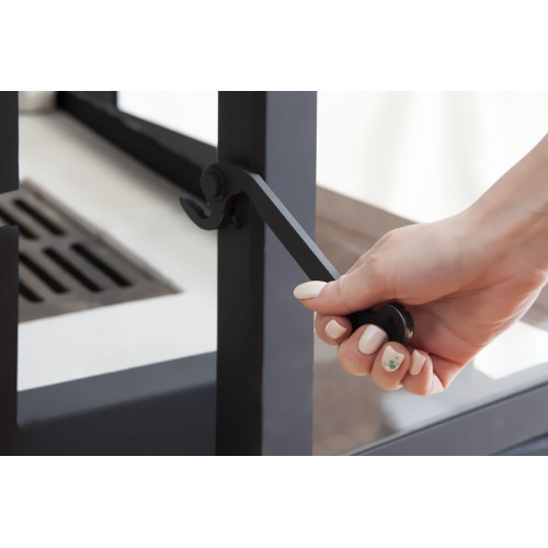 Угловая левая дровяная топка ЭКОКАМИН Альфа 1000LB два стекла левая черный шамот 