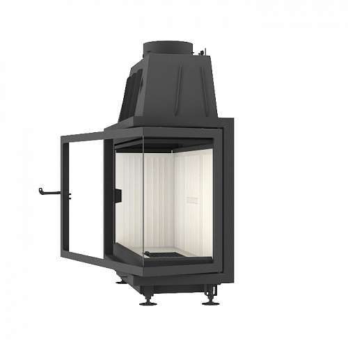 Угловая правая дровяная топка ЭКОКАМИН Альфа 1000R два стекла правая 