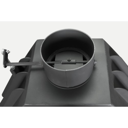 Угловая левая дровяная топка ЭКОКАМИН Альфа 700 два стекла левая черный шамот 