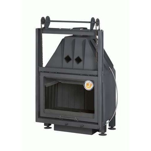 Фронтальная дровяная топка ЭКОКАМИН Альфа 700К с контргрузом черный шамот 