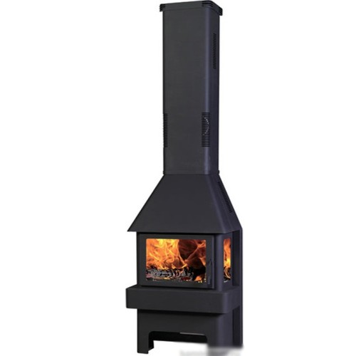 Дровяная печь ЭКОКАМИН БАВАРИЯ 3 СТЕКЛА ЧЕРНАЯ 