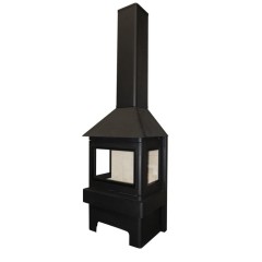 Дровяная печь ЭКОКАМИН БАВАРИЯ 3 СТЕКЛА ЧЕРНАЯ