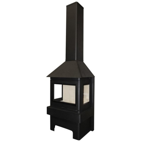 Дровяная печь ЭКОКАМИН БАВАРИЯ 3 СТЕКЛА ЧЕРНАЯ 