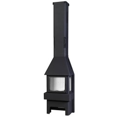 Дровяная печь ЭКОКАМИН БАВАРИЯ 3 СТЕКЛА ЧЕРНАЯ