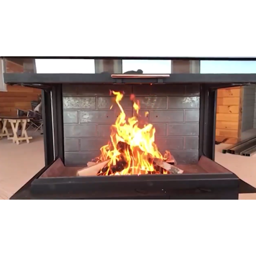 Трёхсторонняя дровяная топка ЭКОКАМИН Дельта1000 принтинг 