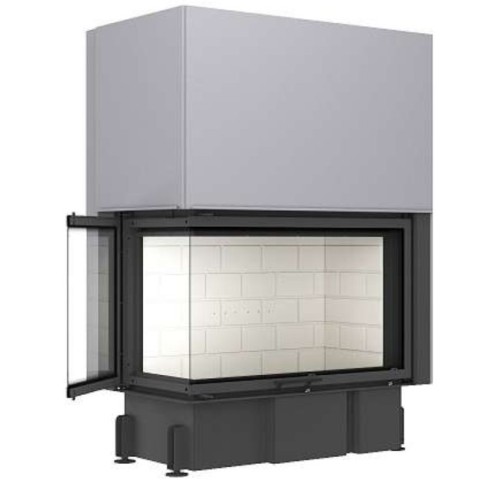 Угловая левая дровяная топка ЭКОКАМИН Дельта 1000L два стекла левая 