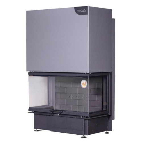 Трёхсторонняя дровяная топка ЭКОКАМИН Дельта 1000КB черный шамот 