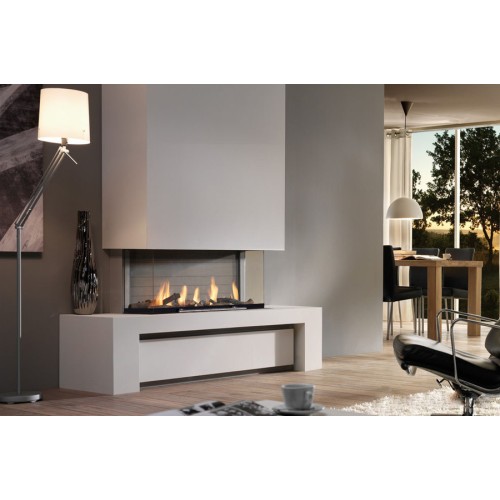 Трёхсторонняя дровяная топка ЭКОКАМИН Дельта 1200B принтинг черный шамот 