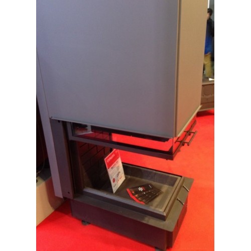 Трёхсторонняя дровяная топка ЭКОКАМИН БАВАРИЯ Дельта 700 принтинг черный шамот 