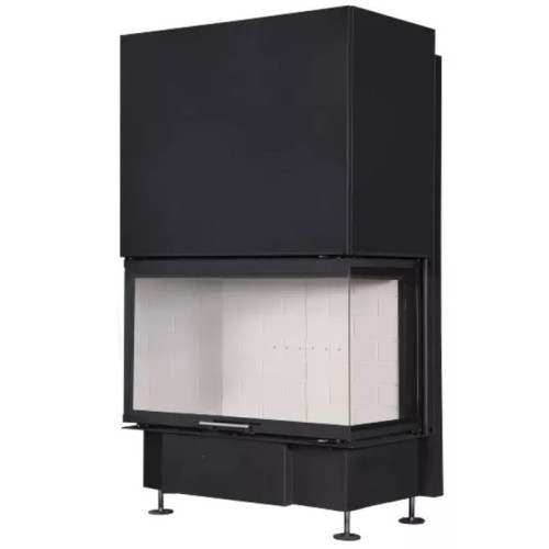 Угловая правая дровяная топка ЭКОКАМИН Дельта 800R принтинг 