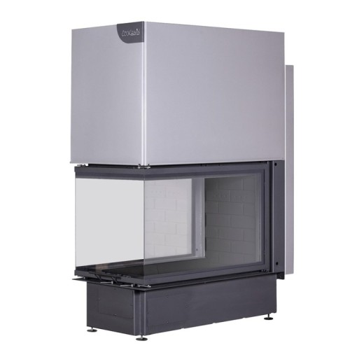 Трёхсторонняя дровяная топка ЭКОКАМИН Дельта 900 принтинг черный шамот 