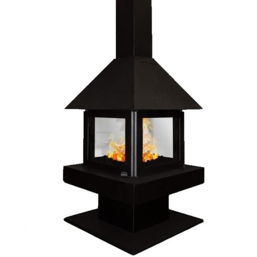 Дровяная печь ЭКОКАМИН ЭКЛИПС ОСТРОВНОЙ 4D 