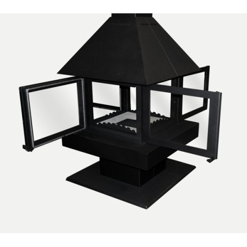 Дровяная печь ЭКОКАМИН ЭКЛИПС ОСТРОВНОЙ 4D 