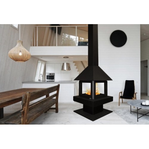 Дровяная печь ЭКОКАМИН ЭКЛИПС ОСТРОВНОЙ 4D 