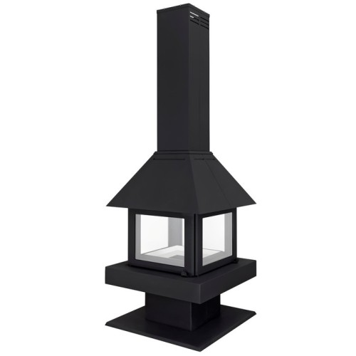 Дровяная печь ЭКОКАМИН ЭКЛИПС ОСТРОВНОЙ 4D 