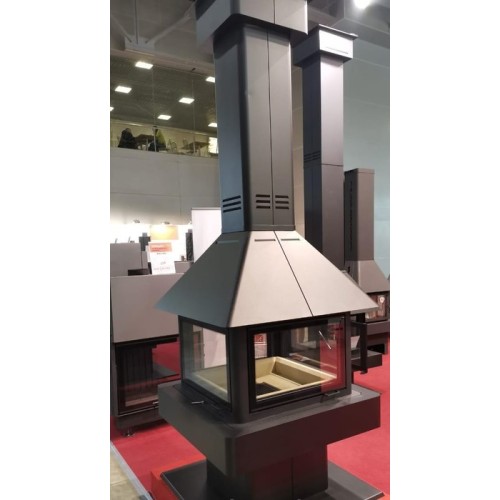 Дровяная печь ЭКОКАМИН ЭКЛИПС ОСТРОВНОЙ 4D ГРАФИТ 