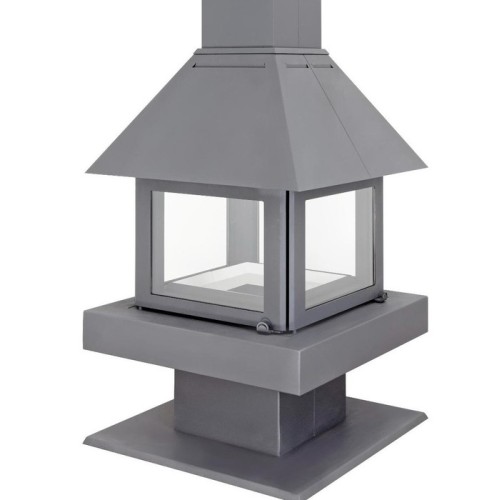 Дровяная печь ЭКОКАМИН ЭКЛИПС ОСТРОВНОЙ 4D ГРАФИТ 