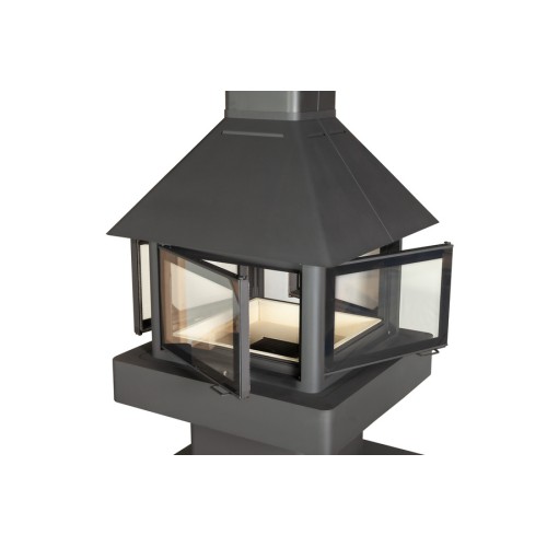 Дровяная печь ЭКОКАМИН ЭКЛИПС ОСТРОВНОЙ ГИГАНТ 4D 