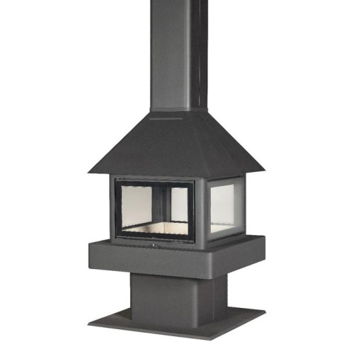 Дровяная печь ЭКОКАМИН ЭКЛИПС ОСТРОВНОЙ ГИГАНТ 4D 