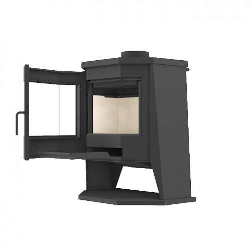 Дровяная печь ЭКОКАМИН БАВАРИЯ ПАНОРАМА ПРИЗМА с плитой 