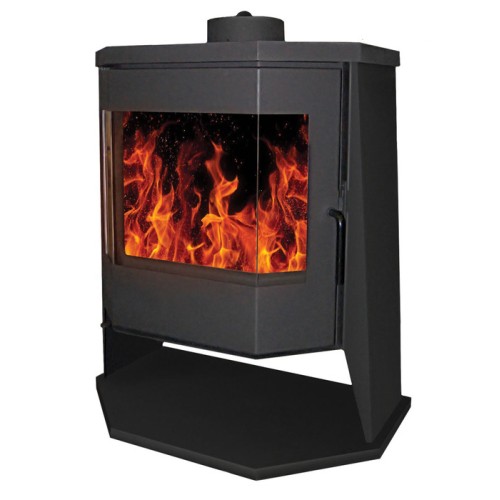 Дровяная печь ЭКОКАМИН БАВАРИЯ ПАНОРАМА ПРИЗМА с плитой 