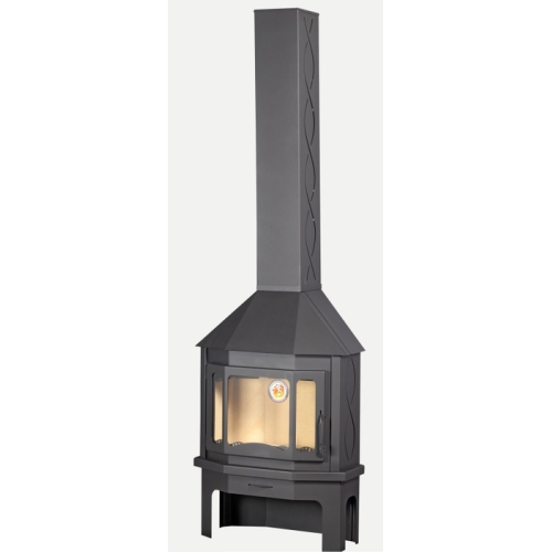 Дровяная печь ЭКОКАМИН ПРИСТЕННО-УГЛОВОЙ МЮНХЕН ГРАФИТ 