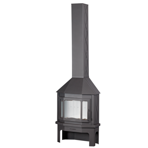 Дровяная печь ЭКОКАМИН ПРИСТЕННО-УГЛОВОЙ МЮНХЕН ГРАФИТ 