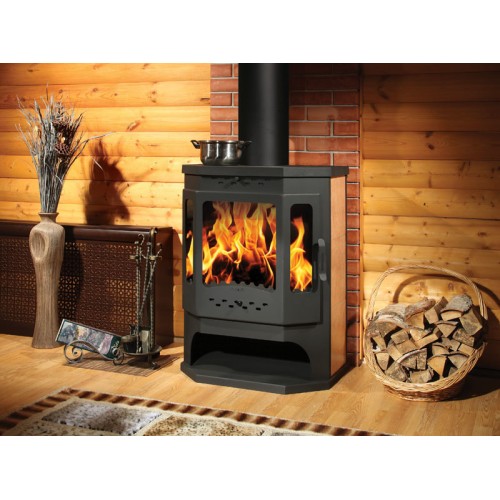 Дровяная печь ЭКОКАМИН БАВАРИЯ ПРИЗМАТИК С ПЛИТОЙ 