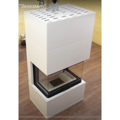 Готовый дровяной каминокомплект ЭКОКАМИН РОДОС 800 белый шамот